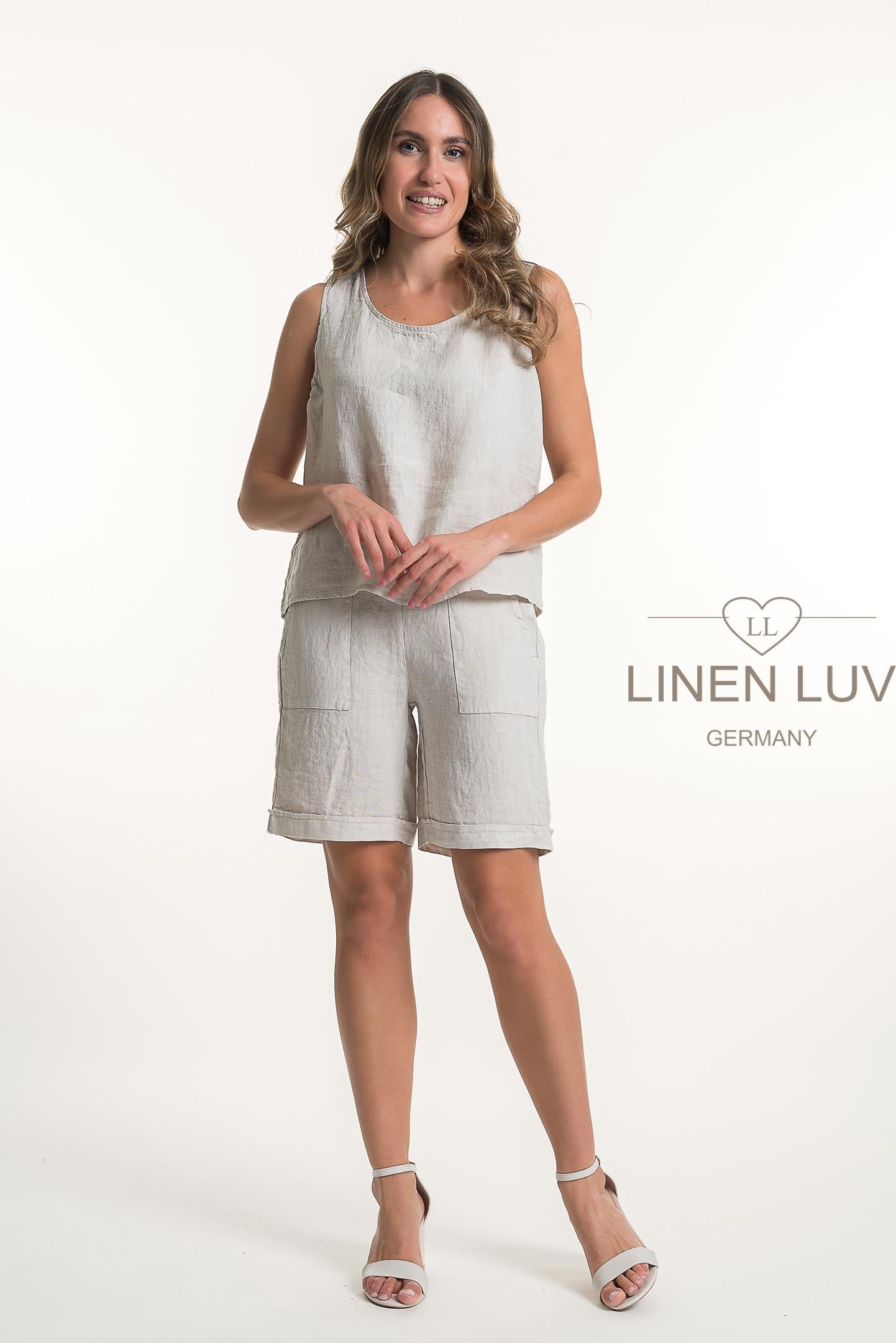 French Linen Relaxed Fit Button Back Top - Suttles & Seawinds