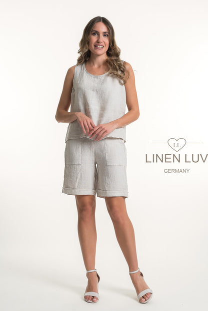 French Linen Relaxed Fit Button Back Top - Suttles & Seawinds