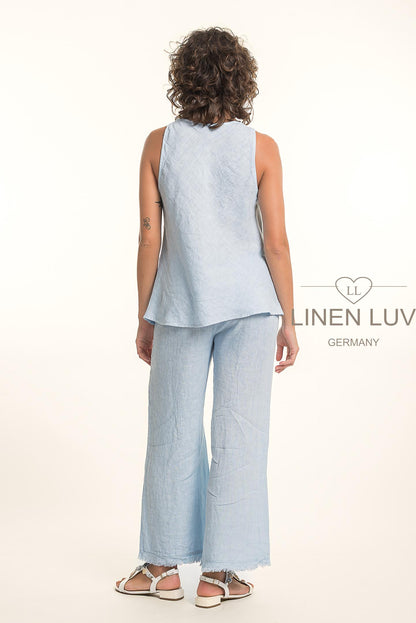 French Linen Sleeveless Cowl Top - Suttles & Seawinds