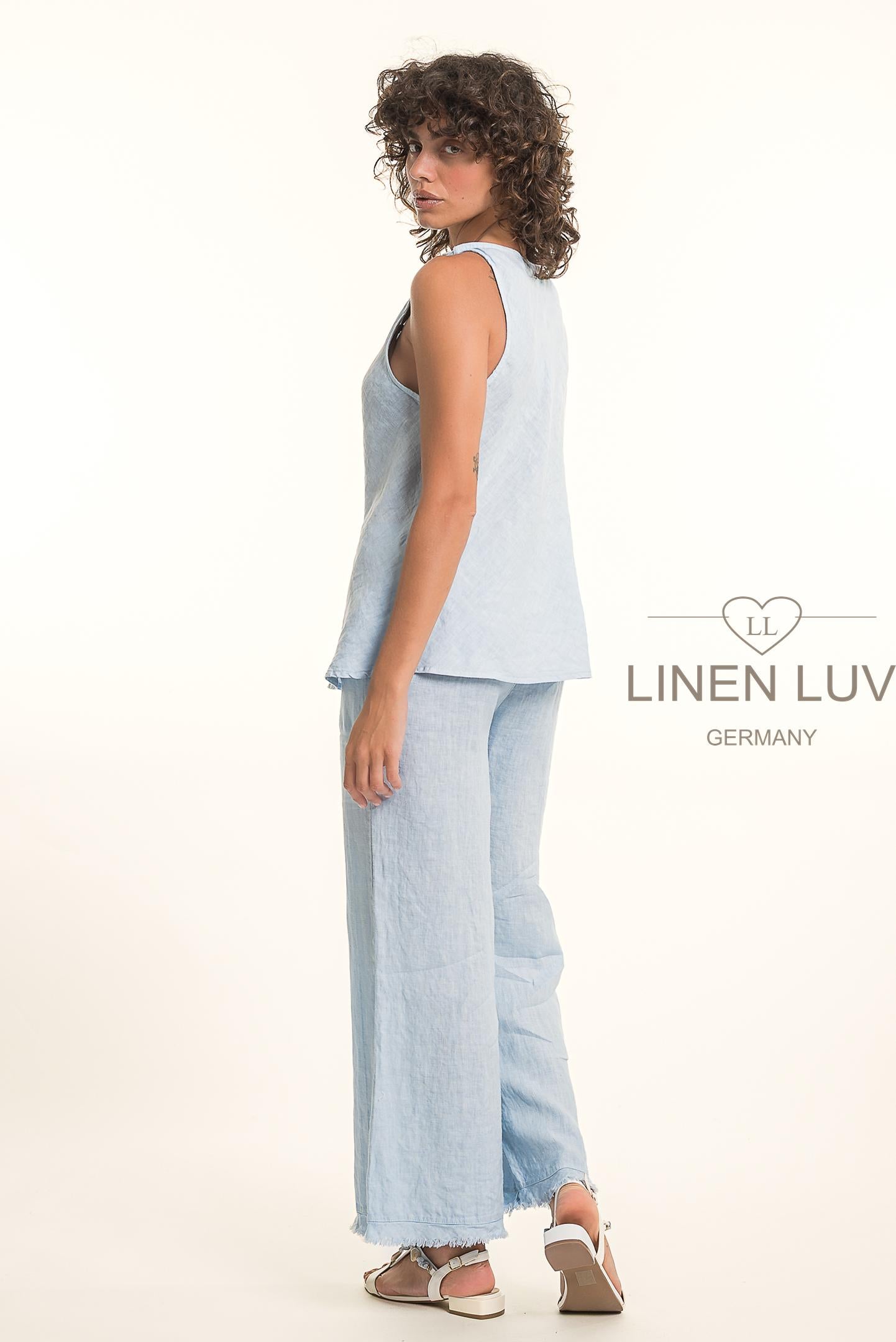 French Linen Sleeveless Cowl Top - Suttles & Seawinds