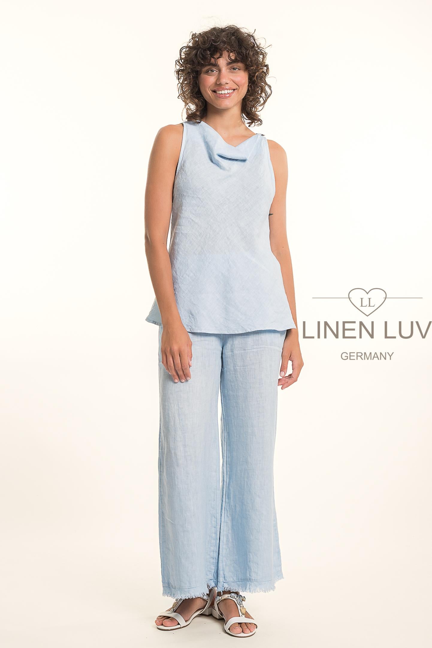 French Linen Sleeveless Cowl Top - Suttles & Seawinds