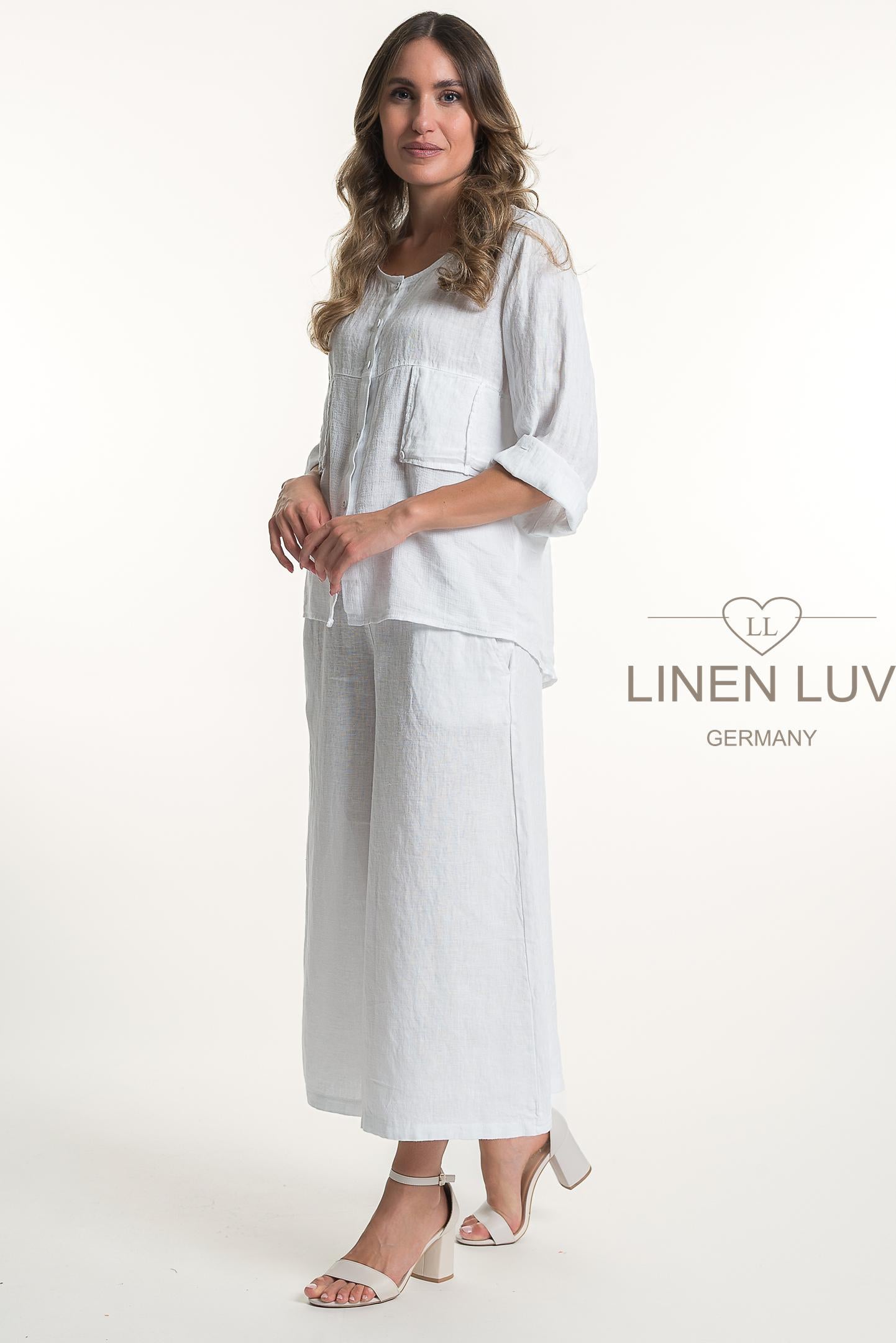 French Linen Button Front Relaxed  Blouse - Suttles & Seawinds