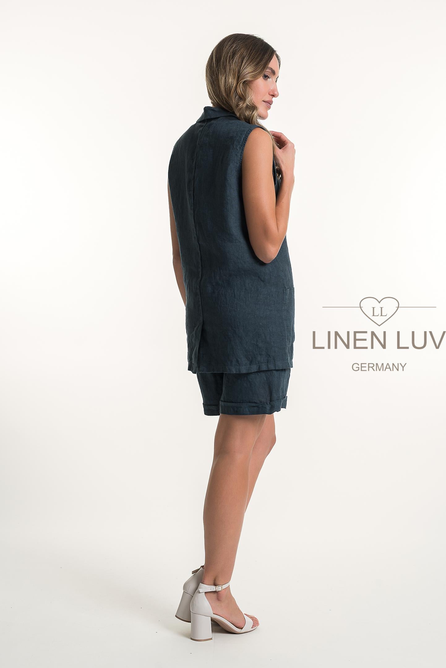 French Linen Knee Length Relaxed Fit Shorts - Suttles & Seawinds