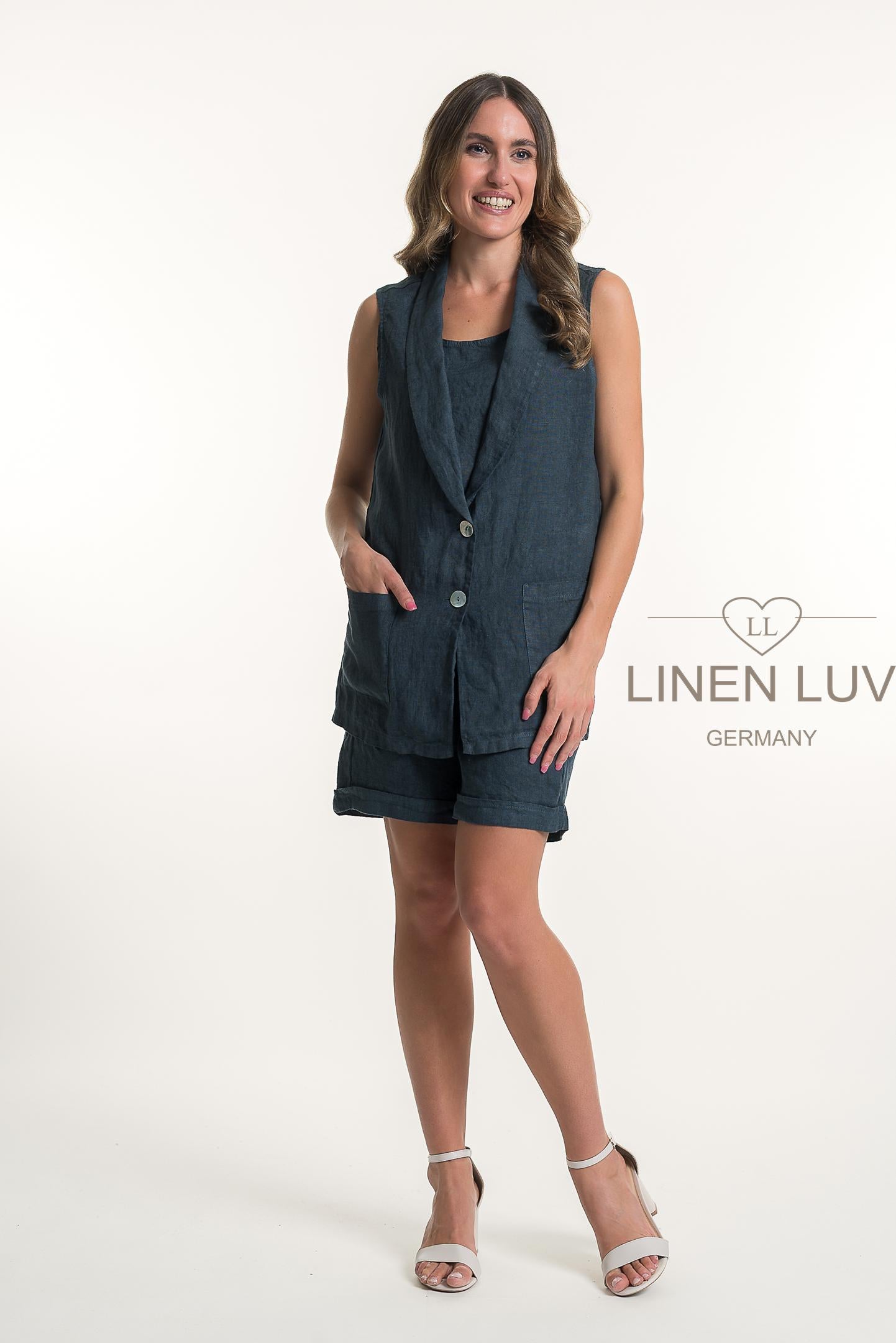 French Linen Knee Length Relaxed Fit Shorts - Suttles & Seawinds