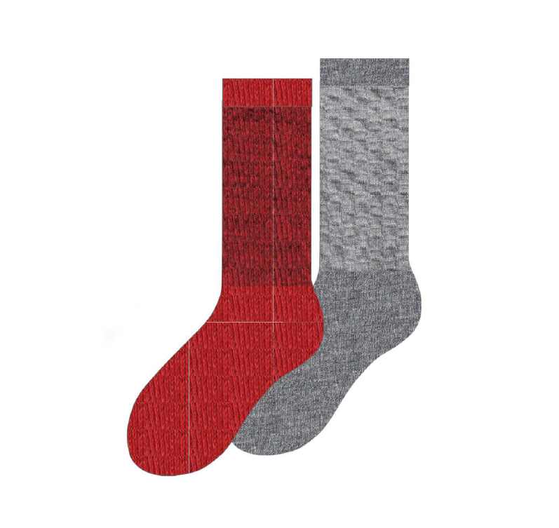 HUE - TEXTURED WOOL BLEND CREW SOCK 2PK