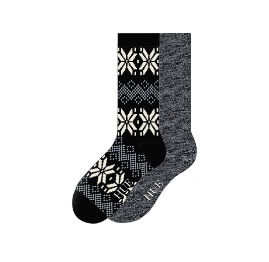 HUE - NORDIC SNOWFLAKE BOOT SOCK 2 PK