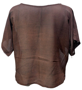 sariKNOTsari  PRG4178 Sheer Avatar Pure Silk Boxy Top
