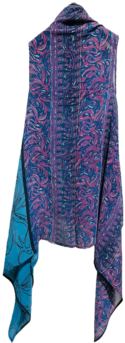Purple and blue silk vest