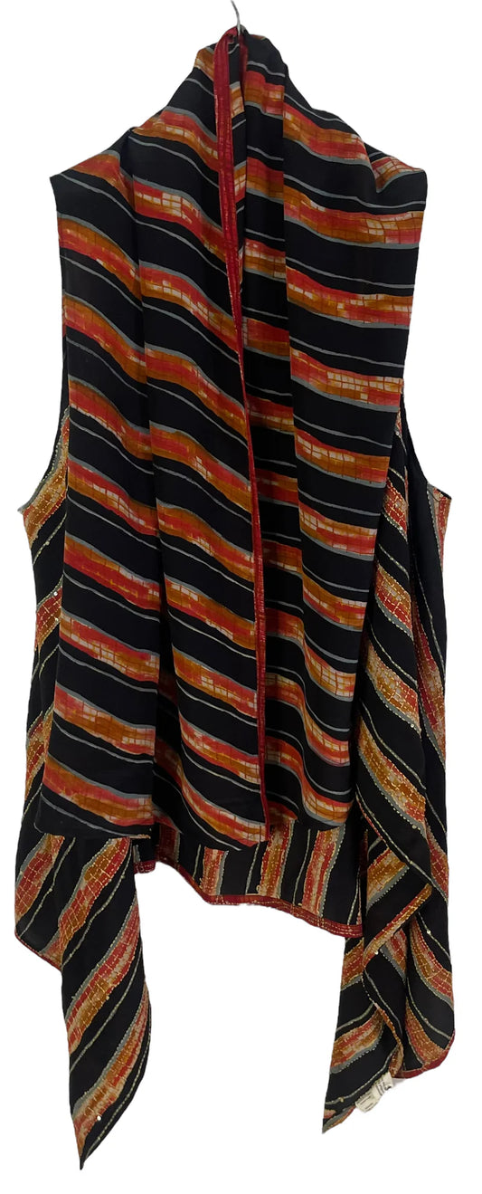 STRIPE SILK VERSATILE VEST