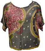 Load image into Gallery viewer, sariKNOTsari  PRG4593 Sheer Avatar Pure Silk Boxy Top

