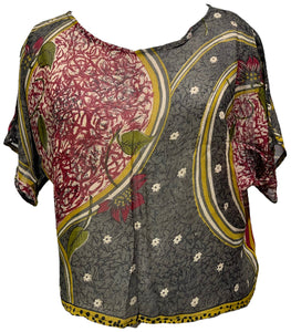 sariKNOTsari  PRG4593 Sheer Avatar Pure Silk Boxy Top