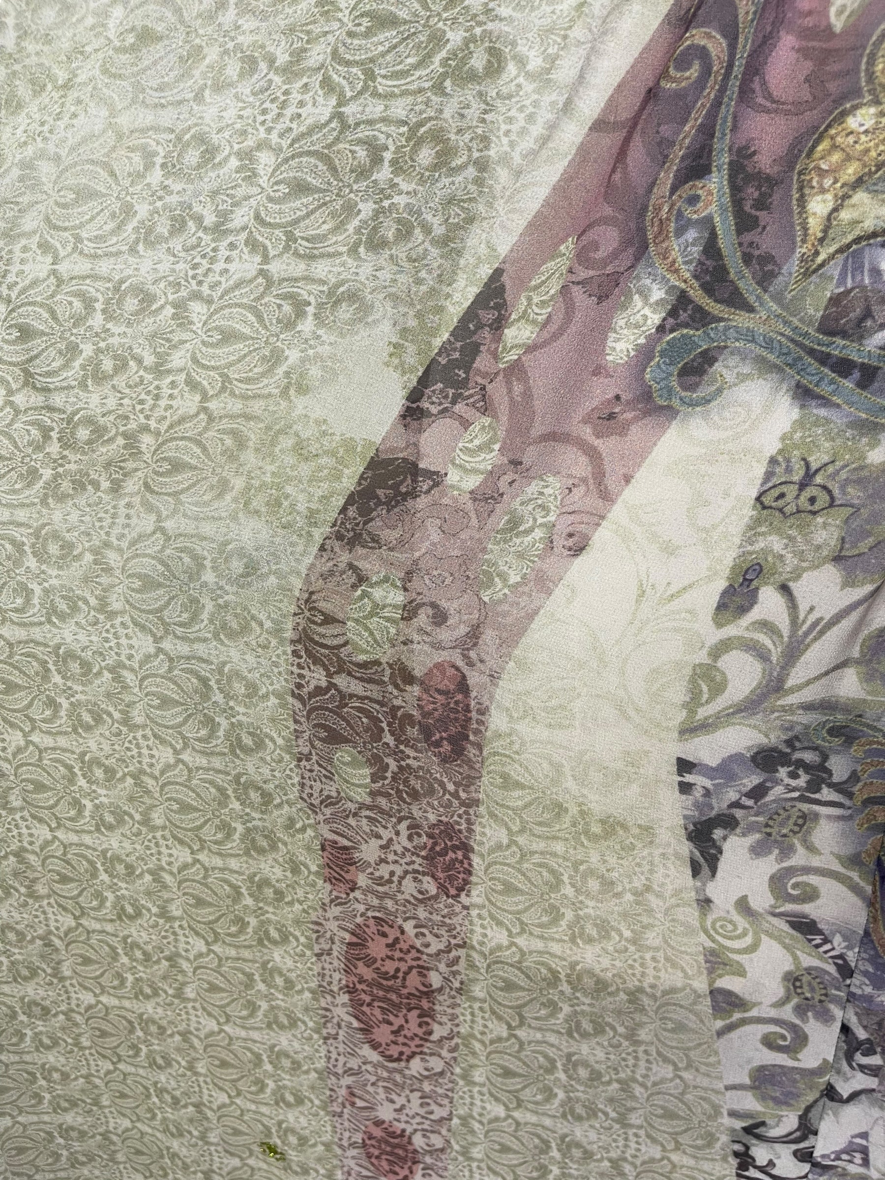 sariKNOTsari  PRG6786 Sheer Avatar Pure Silk Maxi Kaftan