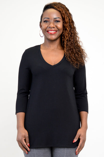 Jackie 3/4 Top in Black