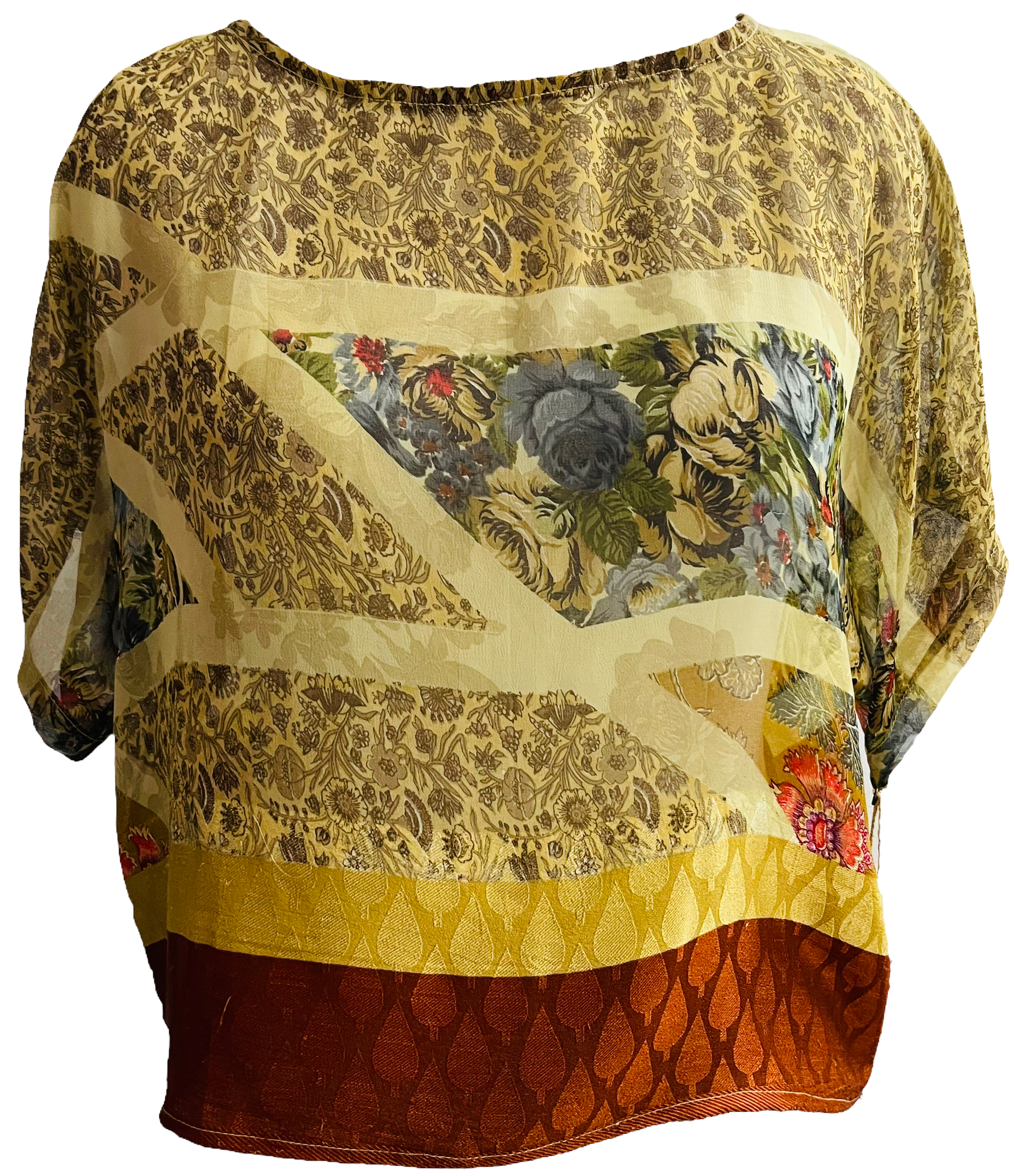sariKNOTsari  Hayes Avatar Sheer Pure Silk Boxy Top