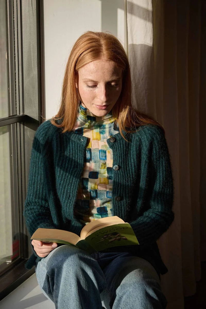 Melina  - merino wool Polo neck  - Print