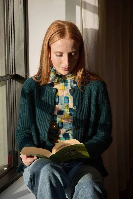 Melina  - merino wool Polo neck  - Print
