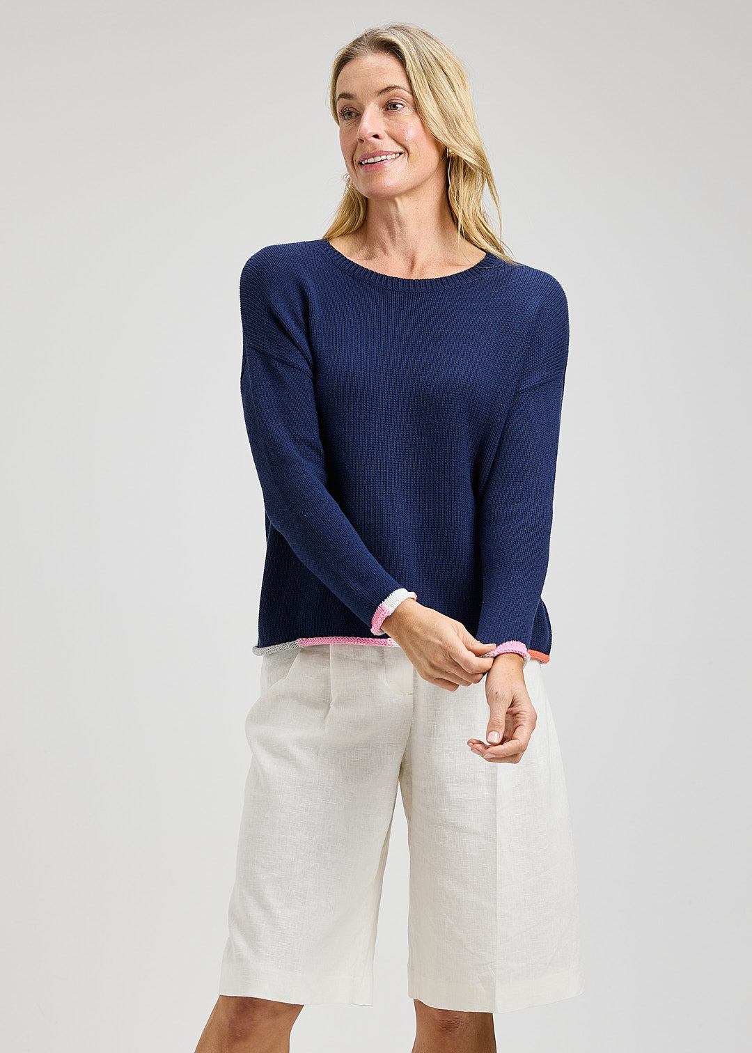 Contrast Hem Sweater