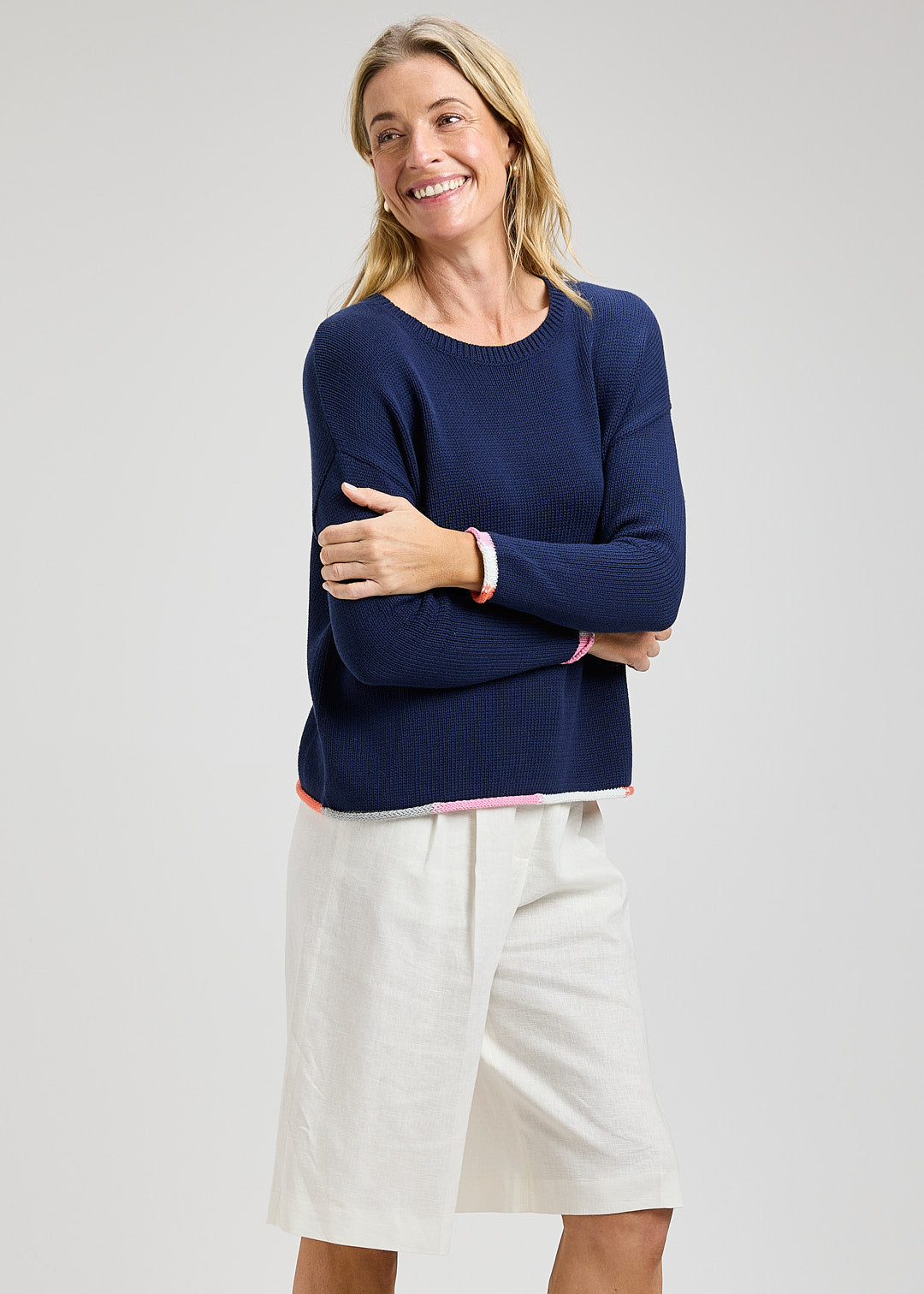 Contrast Hem Sweater