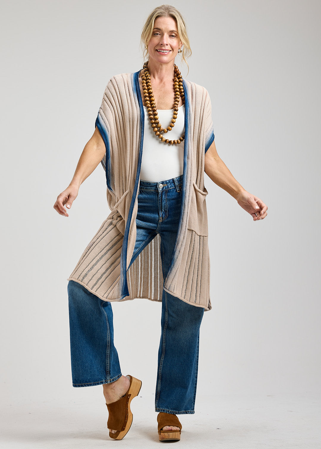 Overdye Lacy Knit Cardi Long