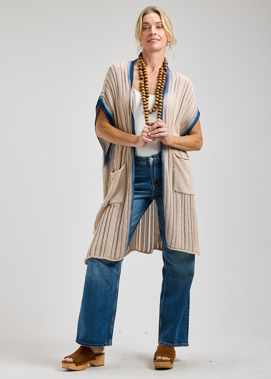 Overdye Lacy Knit Cardi Long