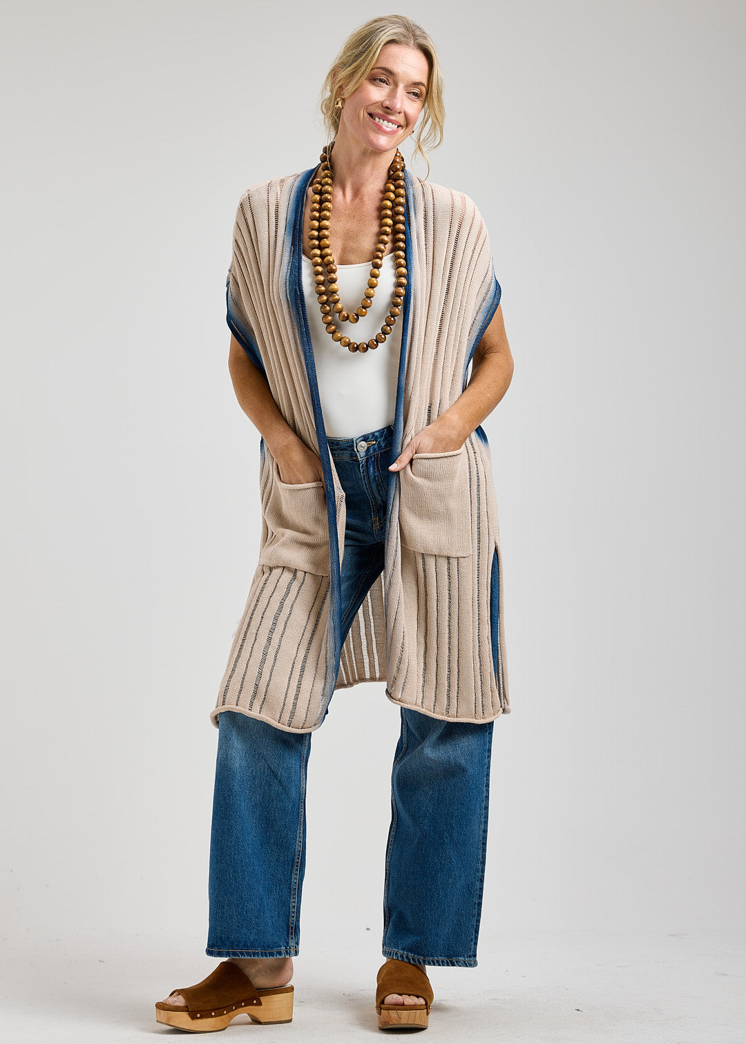 Overdye Lacy Knit Cardi Long