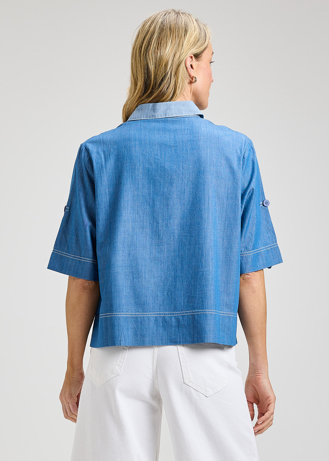 Cropped Denim Shirt