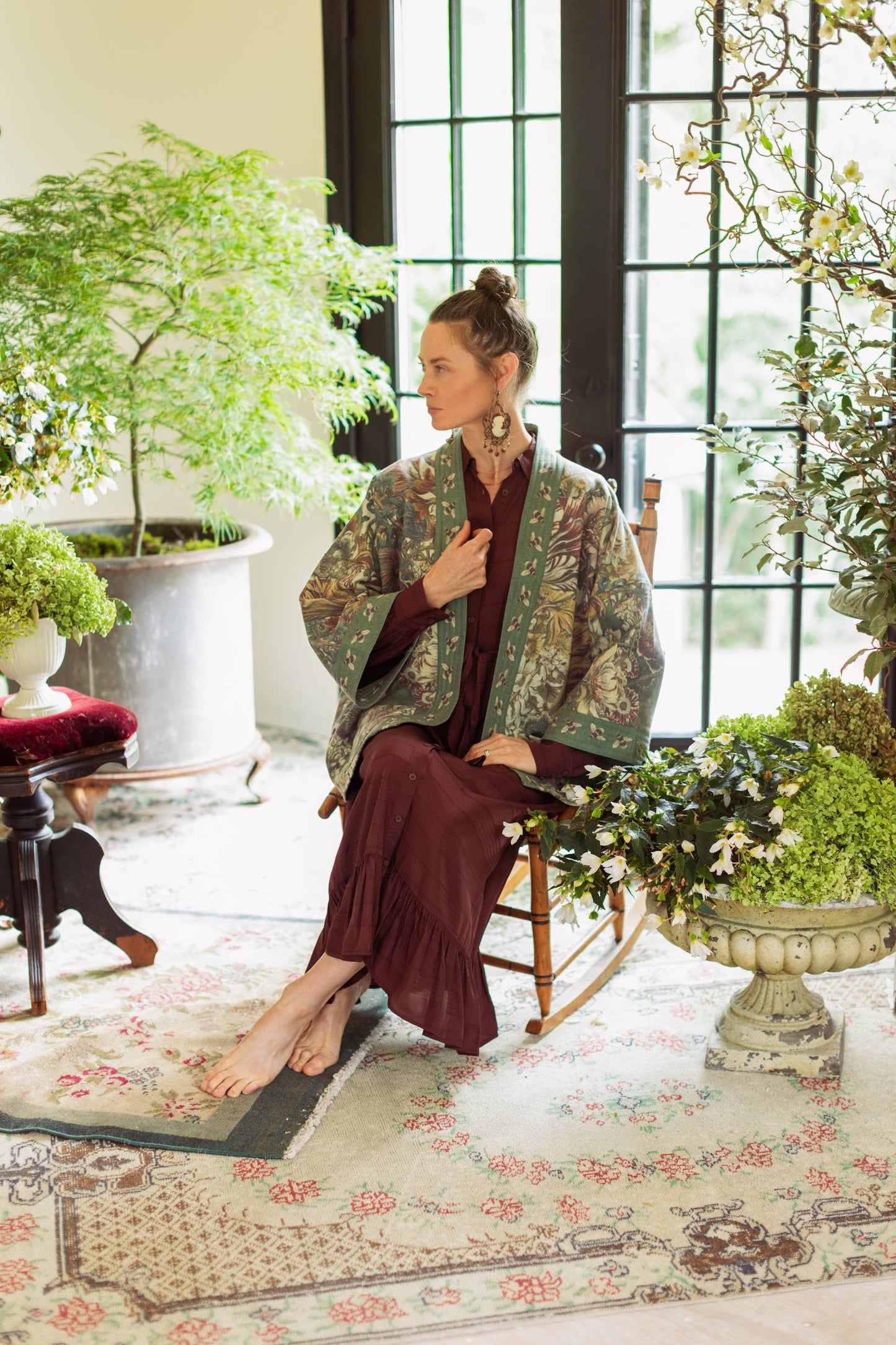 Love Grows Wild Fleece Cottage Cardigan Kimono Jacket - Suttles & Seawinds
