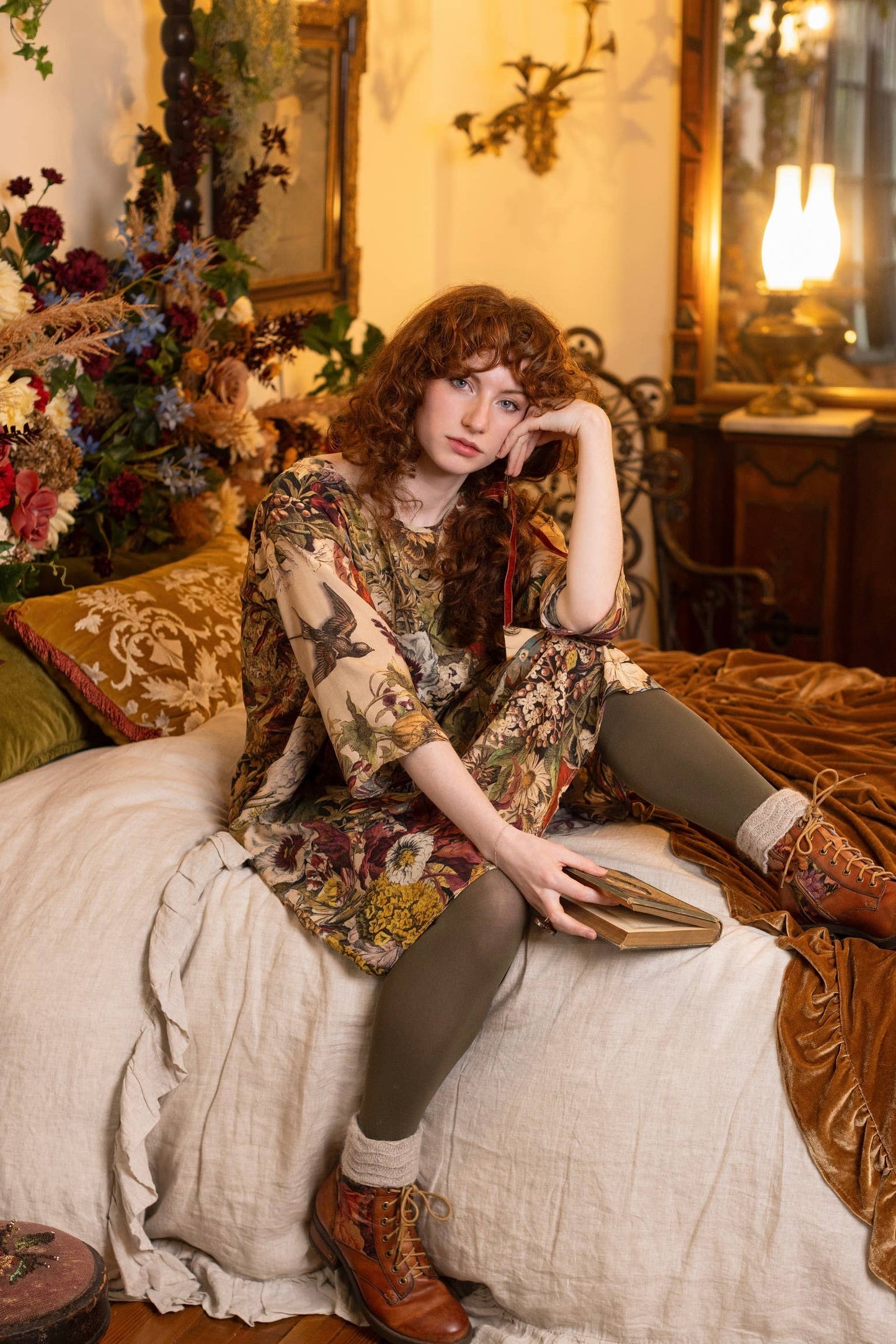 Golden Hour Artist Dress Tunic w/ Pockets & Floral Print - Suttles & Seawinds