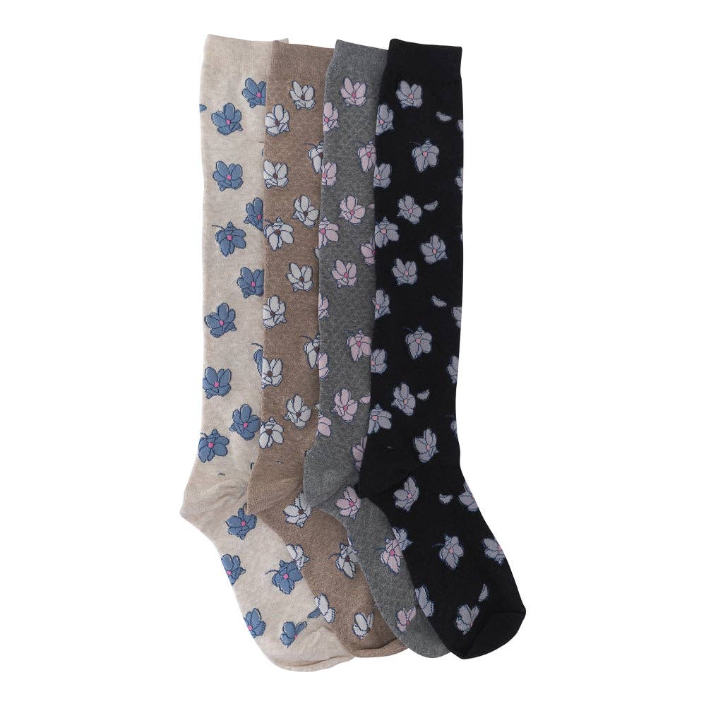 Knee High Floral Socks