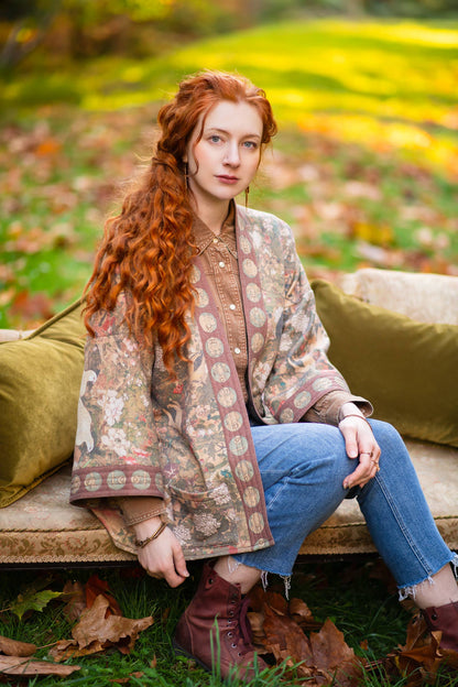 Dream Weaver Fleece Cottage Cardigan Kimono Jacket w/ Zodiac - Suttles & Seawinds