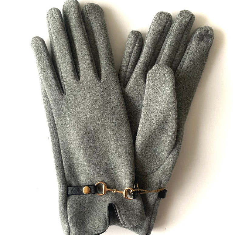 Elegant Grey Touchscreen Winter Gloves
