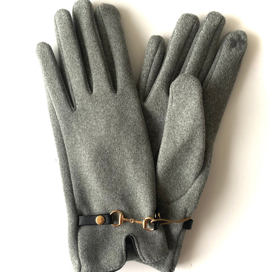 Elegant Grey Touchscreen Winter Gloves