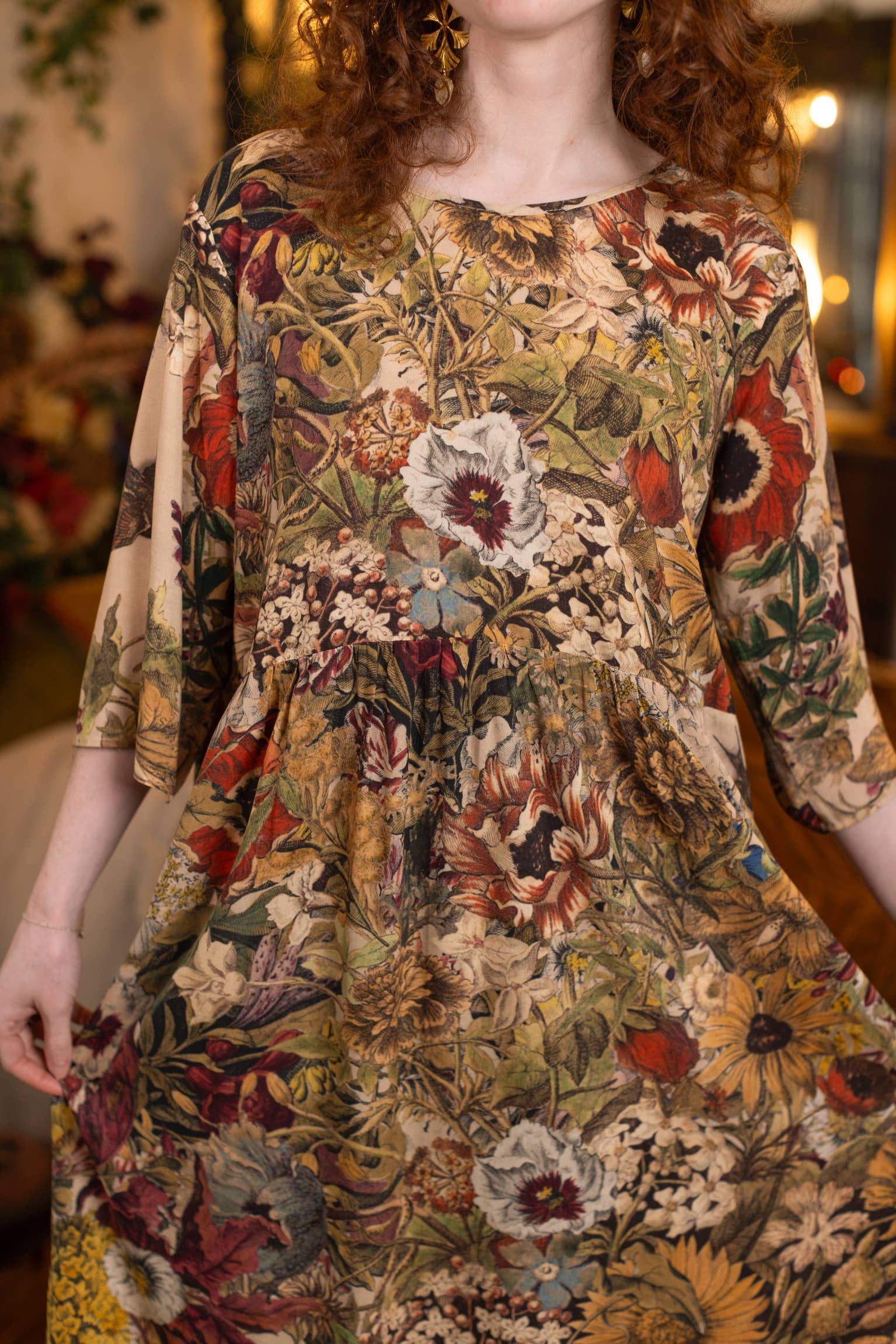 Golden Hour Artist Dress Tunic w/ Pockets & Floral Print - Suttles & Seawinds