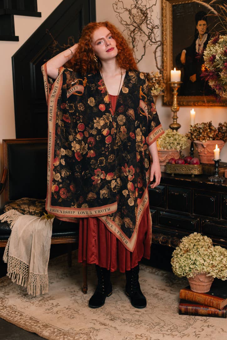 Heart of Gold Goddess Starduster Kimono w/ Sacred Heart - Suttles & Seawinds