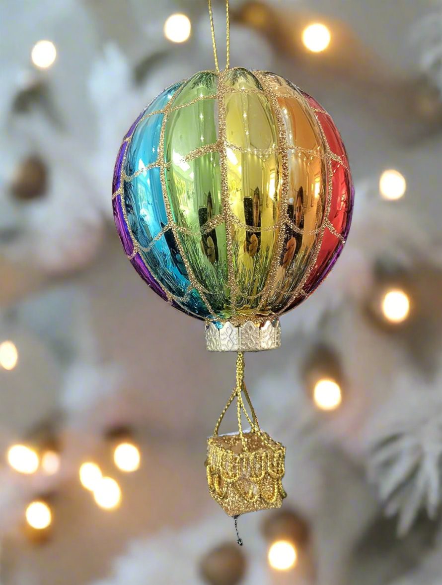 Marissa's Gifts - Glass Christmas hot air balloon