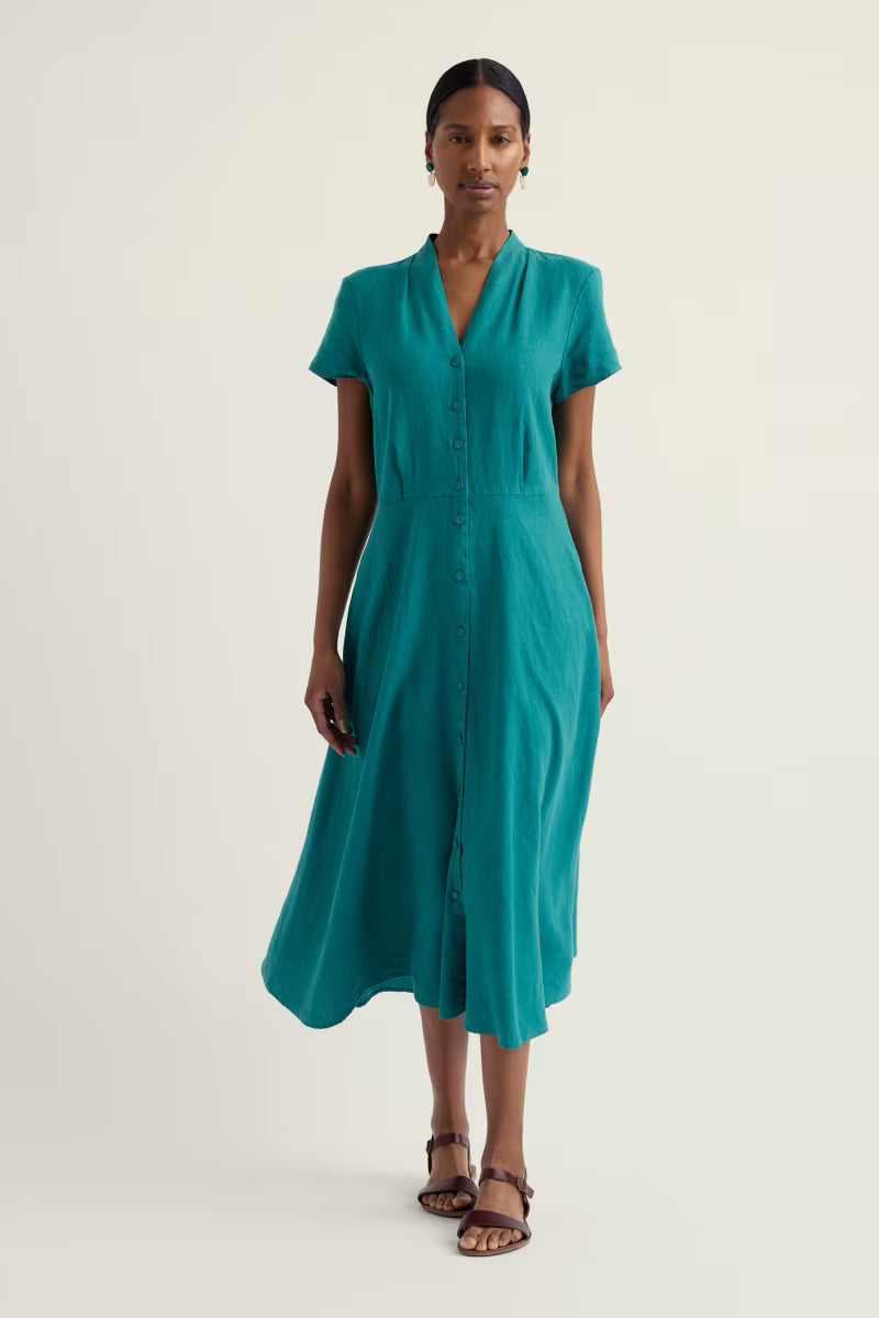 Carved Wood Dress - Teal - Suttles & Seawinds