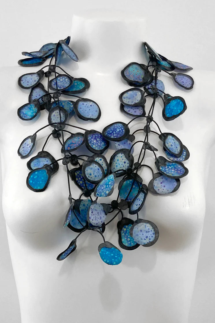 ANNEMIEKE BROENINK -BATIK FABRIC & RUBBER NECKLACE