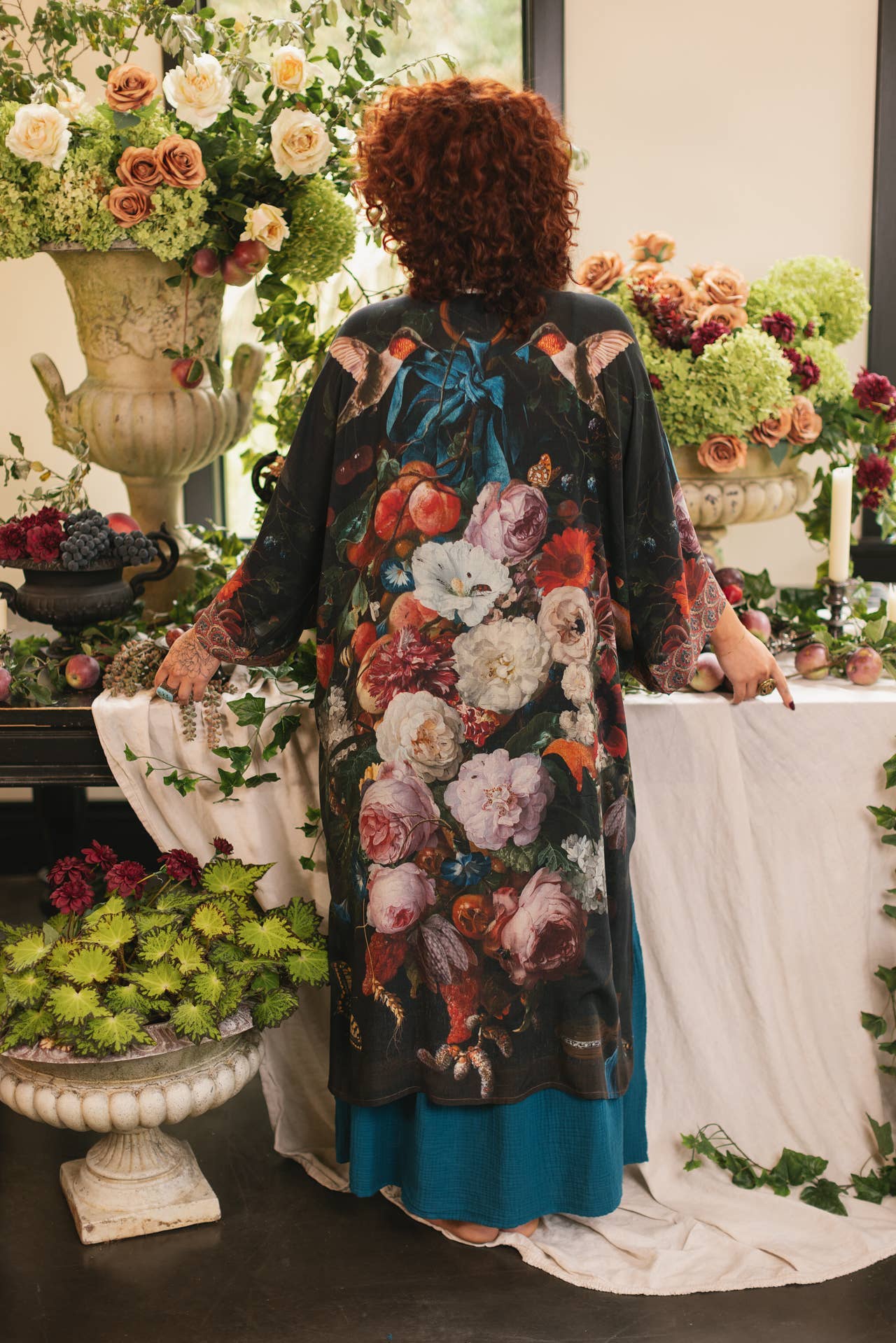 Flight of Fancy Opera Duster Kimono Robe Hummingbird - Suttles & Seawinds