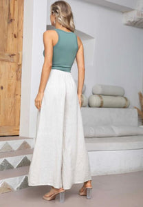 OFV -NINA'S BUTTON FRONT  LINEN PANT