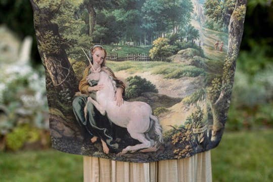 The Mythmaker Matinée Duster Kimono w/ landscape & unicorn - Suttles & Seawinds