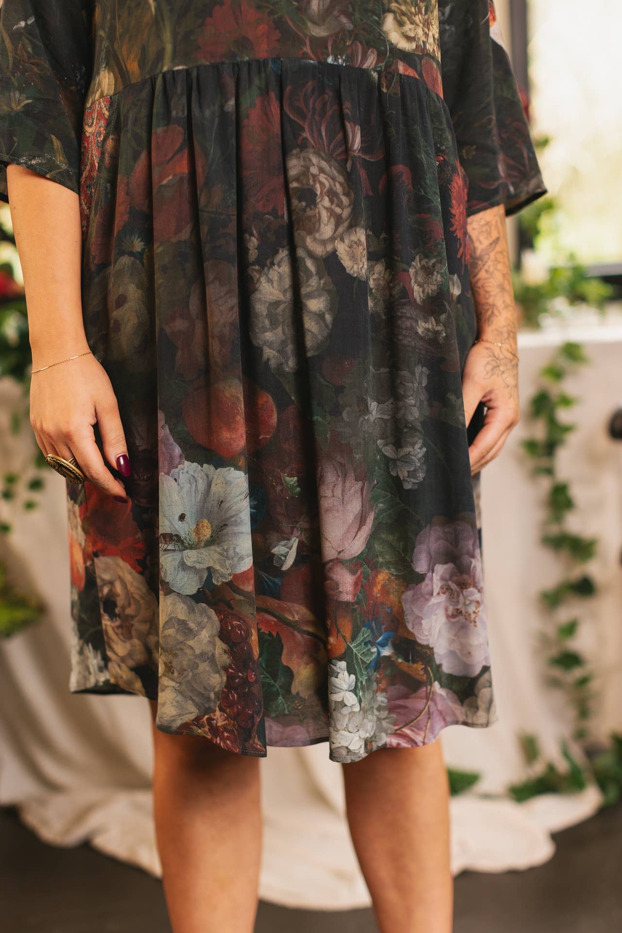 Flight of Fancy Artist Dress Tunic w/ Pockets & Hummingbirds - Suttles & Seawinds