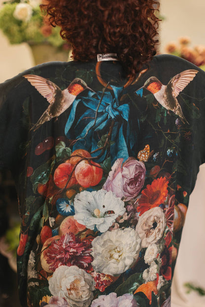 Flight of Fancy Opera Duster Kimono Robe Hummingbird - Suttles & Seawinds