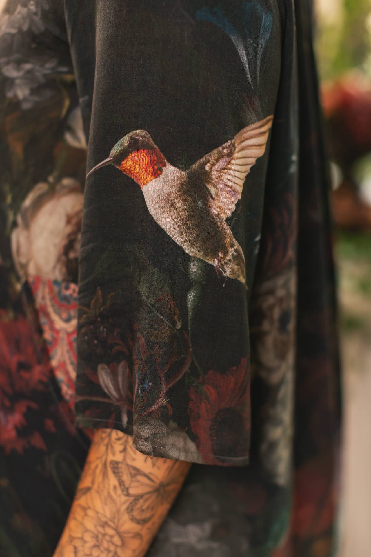 Flight of Fancy Artist Dress Tunic w/ Pockets & Hummingbirds - Suttles & Seawinds