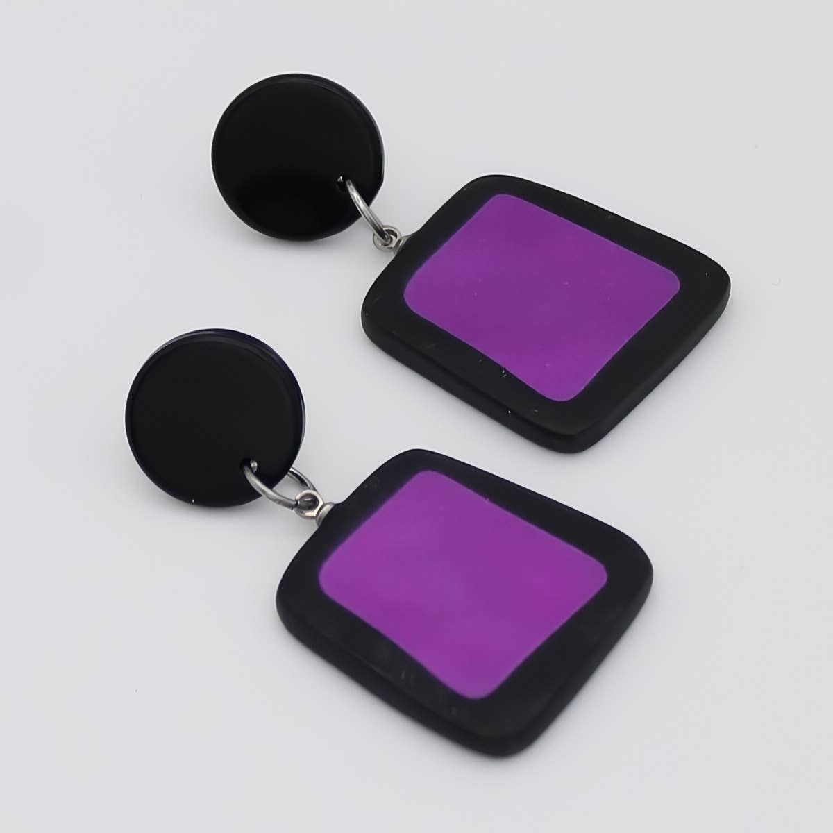 Sylca Designs - Black/Fuchsia Stori Dangle Earrings