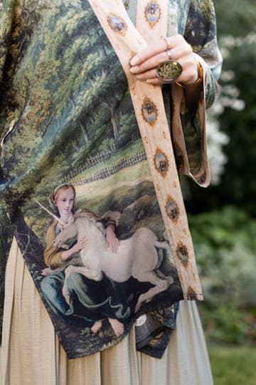 The Mythmaker Matinée Duster Kimono w/ landscape & unicorn - Suttles & Seawinds