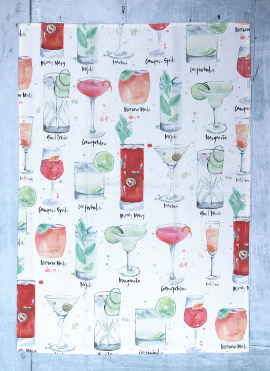 Cocktails - Cotton Tea Towel - Suttles & Seawinds