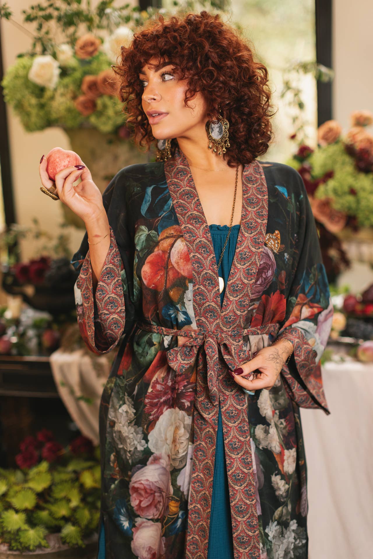 Flight of Fancy Opera Duster Kimono Robe Hummingbird - Suttles & Seawinds