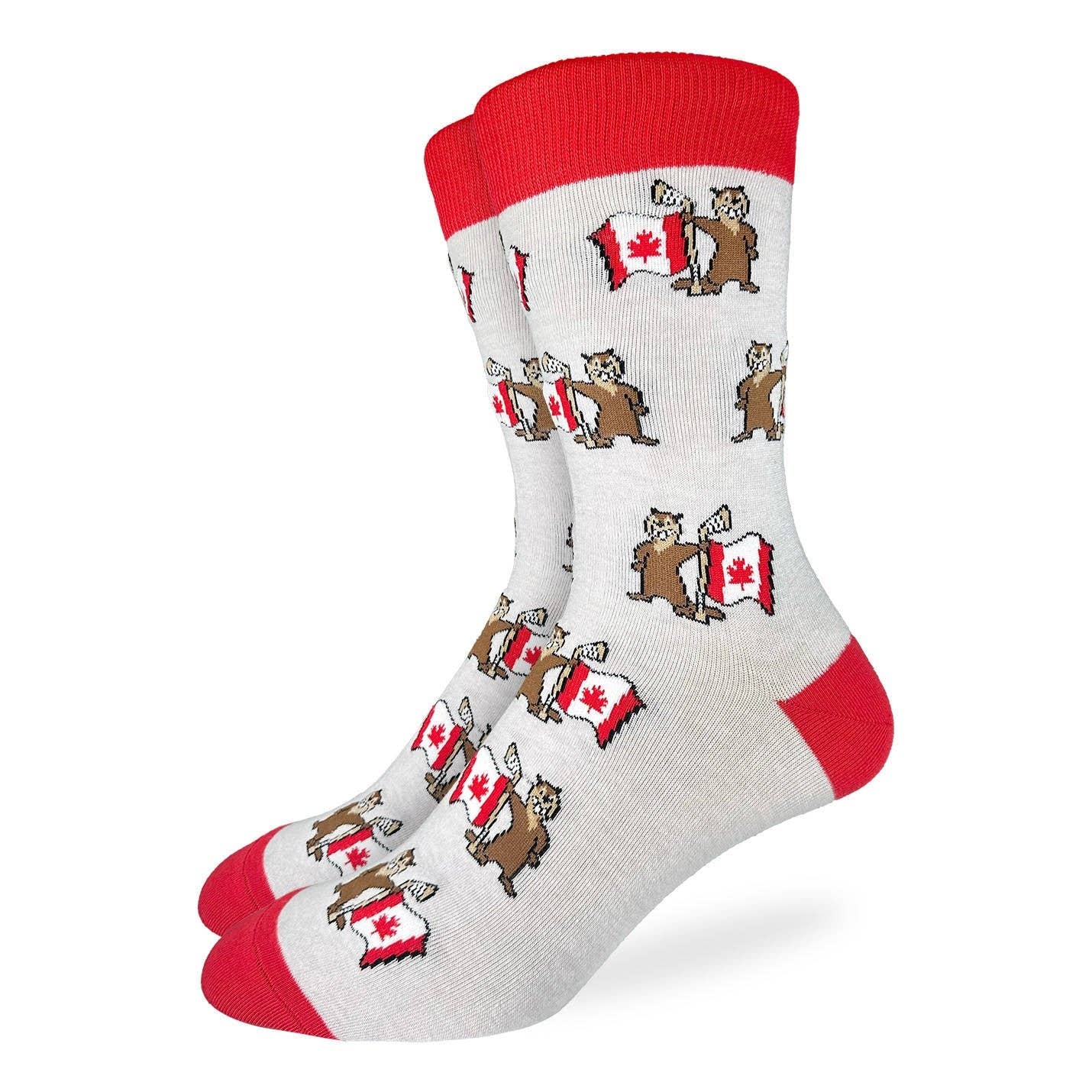 Men's Beaver Waving Canada Flag Socks - Suttles & Seawinds