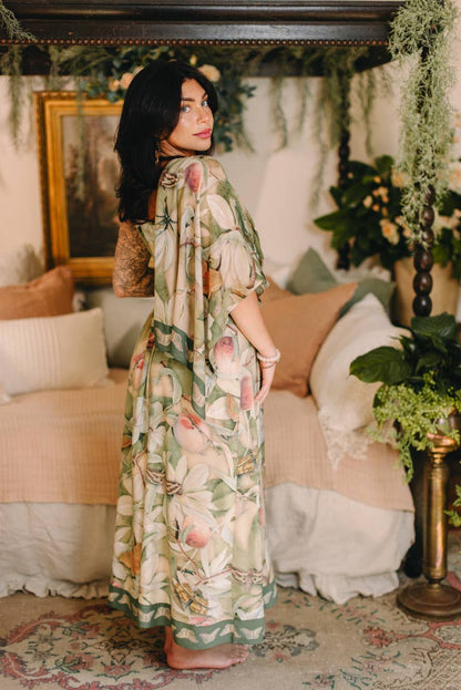Fleur De Soleil Scarf with Magnolia Floral Print & Butterfly - Suttles & Seawinds