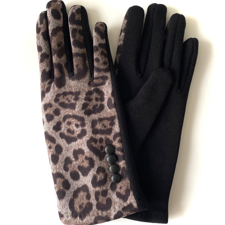 Stylish Leopard Print Winter Gloves